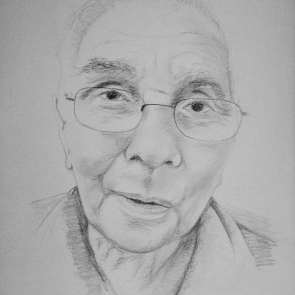 portretopdracht getekend met potlood
